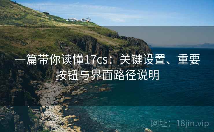 一篇带你读懂17cs：关键设置、重要按钮与界面路径说明