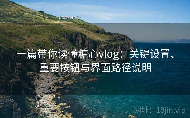 一篇带你读懂糖心vlog：关键设置、重要按钮与界面路径说明