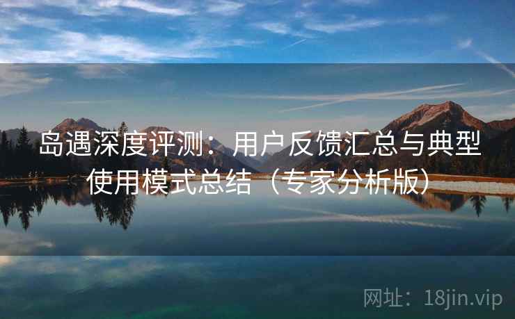 岛遇深度评测：用户反馈汇总与典型使用模式总结（专家分析版）