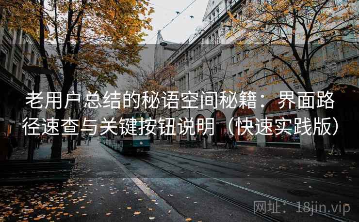 老用户总结的秘语空间秘籍：界面路径速查与关键按钮说明（快速实践版）