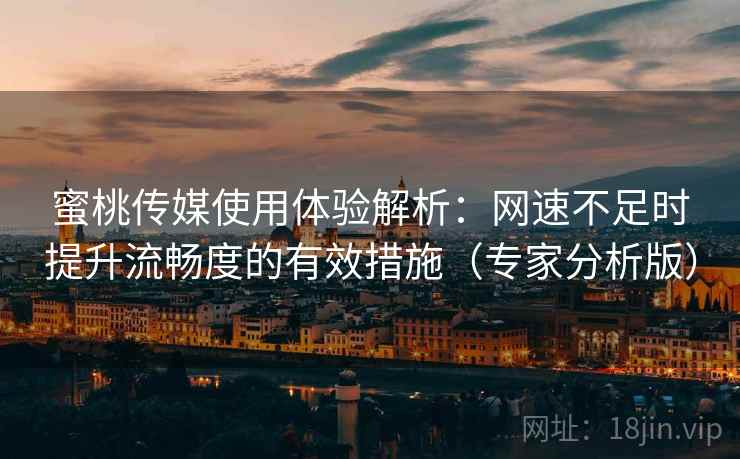 蜜桃传媒使用体验解析：网速不足时提升流畅度的有效措施（专家分析版）