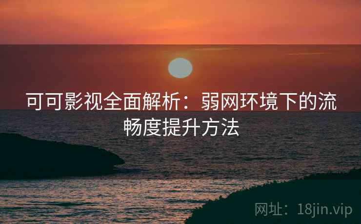 可可影视全面解析：弱网环境下的流畅度提升方法
