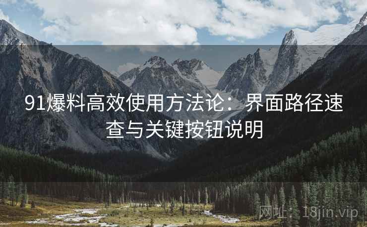 91爆料高效使用方法论:界面路径速查与关键按钮说明 91爆料高效使用方法论:界面路径速查与关键按钮说明