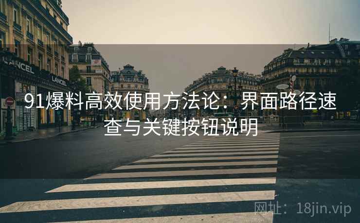 91爆料高效使用方法论:界面路径速查与关键按钮说明 91爆料高效使用方法论:界面路径速查与关键按钮说明