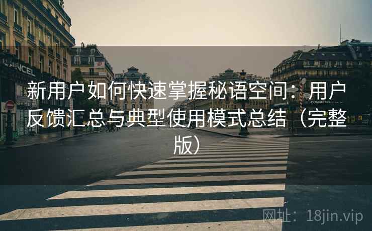新用户如何快速掌握秘语空间：用户反馈汇总与典型使用模式总结（完整版）